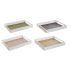 Tavă DKD Home Decor Verde Muştar Maro închis Roz deschis Lemn MDF 40 x 30 x 5 cm (4 Unități)
