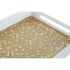 Tavă DKD Home Decor Verde Muştar Maro închis Roz deschis Lemn MDF 40 x 30 x 5 cm (4 Unități)