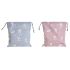 Geantă DKD Home Decor Albastru Alb Roz osos 24 x 2 x 26 cm (2 Unități)