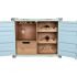 Suport pentru Sticle Home ESPRIT Turquoise Metal Lemn MDF 77 x 37 x 64 cm