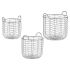 Set de Coșuri Argintiu Metal (3 pcs)