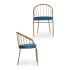 Scaun Auriu* Albastru Bare 51 x 81 x 52 cm