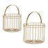 Coș Auriu* Metal 25 x 35 x 25 cm Cilindric (2 pcs)