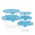 Set de 5 Cutii pentru Prânz Glass EH Albastru Transparent