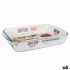 Vas pentru Cuptor Quttin   Transparent Sticlă Dreptunghiular 5 L 40,2 x 26,4 x 7 cm (6 Unități)