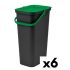 Găleată de gunoi pentru reciclare Tontarelli Moda Negru Verde 24 L (6 Unități)