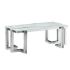 Masa de Cafea DKD Home Decor Alb Argintiu Geam Oțel 120 x 60 x 45 cm