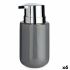 Dozator de Săpun Berilo J1017-A-GRIS Gri Argintiu Metal Ceramică 350 ml 7 x 14,5 x 8,5 cm (6 Unități)