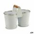 Ghiveci Ibergarden D60088-D Alb Argintiu Lemn Zinc Double 20 x 15 x 10,2 cm (24 Unități)