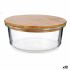 Cutie rotundă pentru prânz cu capac Vivalto LHB-HR-620F Bambus 15 x 6,5 x 15 cm (12 Unități)