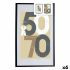Ramă Foto 62,5 x 2,5 x 92,5 cm Negru Plastic Lemn MDF (6 Unități)