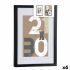 Ramă foto de Perete Negru Sticlă Lemn MDF 32,5 x 2,5 x 42,5 cm (6 Unități)