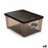 Cutie de depozitare cu capac Stefanplast Elegance Maro Plastic 15 L 29 x 17 x 39 cm (6 Unități)