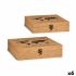 Set de Cutii Decorative Harta Lumii Maro Plută Lemn MDF (6 Unități)
