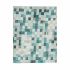 Față de Masă Kinvara CUADROS-A Turquoise Pânză subțire 140 x 180 cm Rezistent la pete Cadre (6 Unități)
