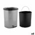 Coș de gunoi pentru hârtie cu pedală Berilo D-003-2 Gri închis Plastic 11 L (6 Unități)