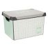 Cutie de depozitare cu capac Kipit Home Gri Plastic Hârtie milimetrică cu grilă 17 L 28 x 22 x 37 cm (12 Unități)