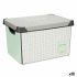 Cutie de depozitare cu capac Kipit Home Gri Plastic Hârtie milimetrică cu grilă 17 L 28 x 22 x 37 cm (12 Unități)