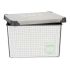 Cutie de depozitare cu capac Kipit Home Gri Plastic Hârtie milimetrică cu grilă 17 L 28 x 22 x 37 cm (12 Unități)