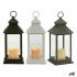 Lanternă LED Alb Negru Geam Plastic 13,5 x 34,5 x 13,5 cm (12 Unități)