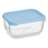 Cutie pentru Prânz Pasabahce Snow Albastru Transparent Sticlă Polietilenă 420 ml 12,5 x 6 x 9,5 cm (12 Unități)