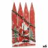 Decorațiune Suspendată Insignă Moș Crăciun Lumină LED Roșu Plastic Lemn MDF 34,7 x 4 x 60 cm (6 Unități)