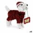 Figură Decorativă Câine Beteală Alb Roșu polipropilenă PET 9 x 23 x 29,5 cm (12 Unități)