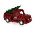 Figură Decorativă Dubă Beteală Roșu Verde polipropilenă PET 15 x 18 x 27 cm (8 Unități)