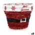 Figură Decorativă Coș Beteală Alb Roșu polipropilenă PET 27 x 22 x 27 cm (8 Unități)