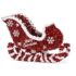 Figură Decorativă Sanie Beteală Alb Roșu polipropilenă PET 32,5 x 23 x 12 cm (12 Unități)