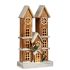Figură Decorativă Lumină Casă Alb Maro Lemn 25 x 46 x 9 cm (6 Unități)