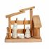 Scena Nașterii de Crăciun Alb Natural Lemn Ceramică 18 x 17 x 8 cm (2 Unități)