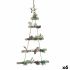 Ornament de Crăciun Pom de Crăciun Maro Argintiu Lemn Plastic 34 x 5 x 65 cm (6 Unități)