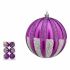 Set de globuri de Crăciun 10 cm Mov Argintiu PVC (6 Unități)