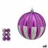 Set de globuri de Crăciun 10 cm Mov Argintiu PVC (6 Unități)