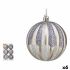 Set de globuri de Crăciun 10 cm Argintiu PVC (6 Unități)