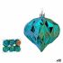 Set de globuri de Crăciun Diamant Albastru Plastic 8 x 9 x 8 cm (12 Unități)