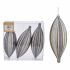 Set ornamente de Crăciun Alungit Argintiu PVC 3 x 3 x 18 cm (12 Unități)