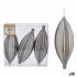Set ornamente de Crăciun Alungit Argintiu PVC 3 x 3 x 18 cm (12 Unități)