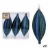 Set ornamente de Crăciun Alungit Albastru Verde PVC 8,5 x 3,5 x 19 cm (12 Unități)