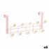 Cuier pentru uși Berilo W7912-10NB-PINK Roz Lemn Metal 35 x 17 x 15 cm (6 Unități)