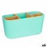 Suport pentru periuțe de dinți Berilo B9045-GREEN Verde Bambus polipropilenă 21 x 10 x 9 cm (6 Unități)