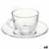 Cană cu Farfurie Vivalto S12212/BHA Transparent Sticlă 85 ml (6 Unități)