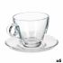 Cană cu Farfurie Transparent Sticlă 170 ml (6 Unități)