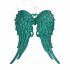 Ornament de Crăciun Aripi de Înger Verde Plastic Purpurină 13 x 14,5 x 2,5 cm (24 Unități)