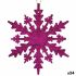 Ornament de Crăciun Fulgi de zăpadă Fucsia Plastic Purpurină 15 x 15 x 0,2 cm (24 Unități)