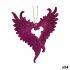 Ornament de Crăciun Aripi de Înger Fucsia Plastic Purpurină 12 x 13 x 2,5 cm (24 Unități)