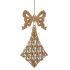Ornament de Crăciun Fundă Romb champagne Plastic Purpurină 7,5 x 1 x 15,5 cm (24 Unități)