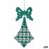 Ornament de Crăciun Fundă Romb Verde Plastic Purpurină 7,5 x 1 x 15,5 cm (24 Unități)