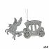 Ornament de Crăciun Trăsură Magică Argintiu Plastic Purpurină 15,5 x 8,5 x 4,5 cm (24 Unități)